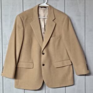 Brooks Brothers 346 Tan Camel Hair Sport Coat Blazer Jacket Mens 42S Classic